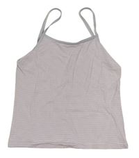 Lila-biely pruhovaný crop top C&A
