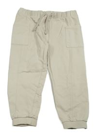 Smotanové plátenné cuff nohavice C&A