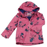 Fuchsiová voděodolná jarní bunda s Minnie a kapucí Disney