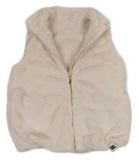 Nové - Svetloružová kožušinová zateplená vesta Dunnes Stores