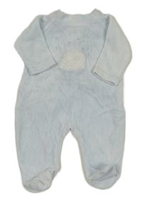 Světlemodrý sametový overal s ovečkou 