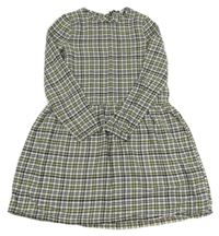 Bílo-tmavomodro-khaki kostkované šaty Lily & Dan