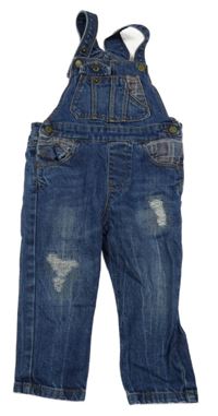 Tmavomodré laclové rifle s prošoupáním Zara