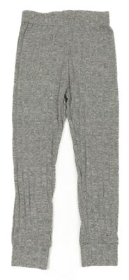 Šedé žebrované úpletové lehké tepláky 