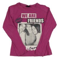 Fialové tričko s dievčatkom a nápismi Crash One