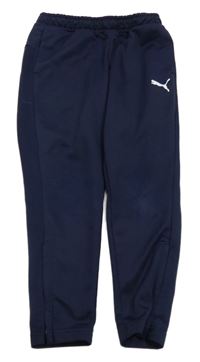 Tmavomodré sportovní tepláky s logem Puma