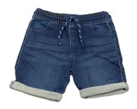 Tmavomodré teplákové riflové kraťasy F&F