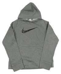 Šedá mikina s logem a kapucí Nike