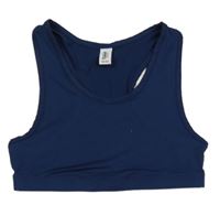 Tmavomodrý športový crop top Yigga