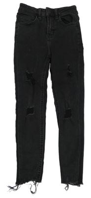 Tmavosivé skinny rifle s vyšúchaním George