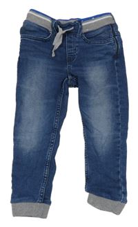 Modro-sivé teplákové cuff rifle s úpletovým pasom &Denim
