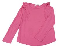 Růžové triko s volánky H&M