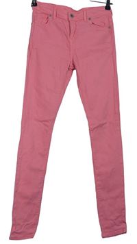 Dámske ružové skinny elastické rifle zn. Jack Wills