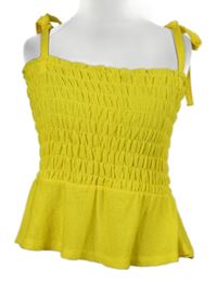 Dámsky žltý žabičkový crop top