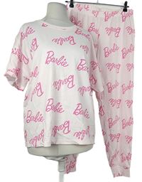 Dámske svetloružové pyžama s logy Barbie + George