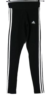 Dámské černé legíny s pruhy Adidas 
