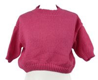 Dámský tmavorůžový crop svetr Shein 