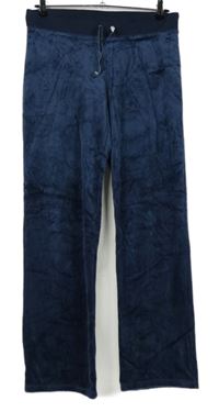 Dámské tmavomodré sametové teplákové kalhoty Papaya 