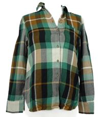 Dámská zeleno-černo-hnědá kostkovaná halenka S. Oliver 