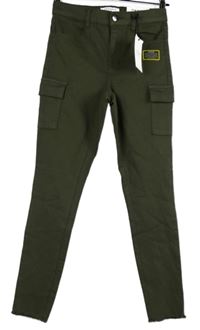 Nové - Dámske khaki cargo nohavice s vreckami Dorothy Perkins