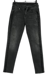 Dámské šedé skinny rifle s pruhy Jette 