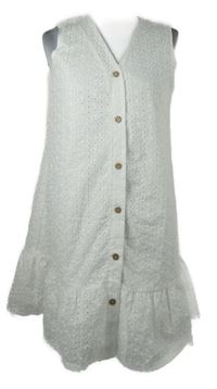 Nové - Dámske biele madeirové košeľové šaty Shein