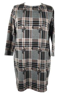 Dámske čierno-hnedé kockované šaty TU