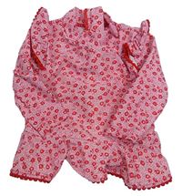 Růžové květinové UV triko Mothercare