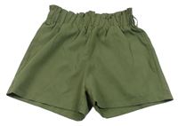 Khaki ľahké paper bag kraťasy zn. Shein