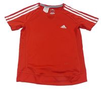 Červené sportovní funčkní tričko s logem Adidas