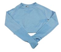 Modré športové crop tričko Shein