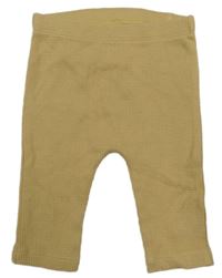 Béžové rebrované ľahké tepláky Tu