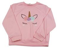 Ružová ľahká mikina s jednorožcom Shein