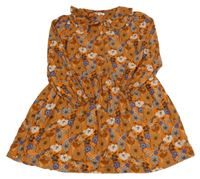 Oranžové kvetinové šaty Next