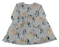Svetlosivé melírované bavlnené šaty s Bluey George