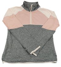 Svetloružová -sivá športová mikina Yd.