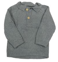 Sivý rebrovaný sveter F&F