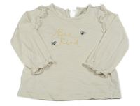 Smotanové tričko s nápisom a včelkami Primark