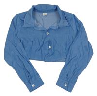 Modrá crop blúzka Shein