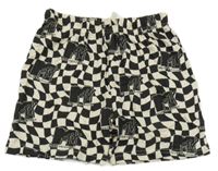 Černo-bílé kostkovaná teplákové kraťasy MTv