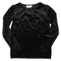 Čierne zamatové tričko H&M