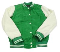 Zeleno-krémová šušťáková bomber bunda