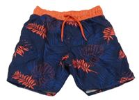 Modro-červené plážové kraťasy