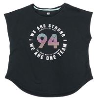 Čierne športové crop tričko s číslom zn. H&M