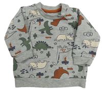 Šedá mikina s dinosaury Matalan
