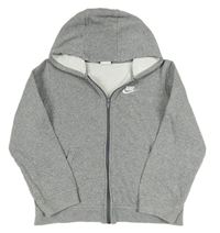 Šedá propínací mikina s kapucí Nike