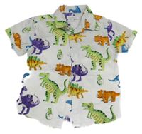 Biela košeľa s dinosaurami Bluezoo