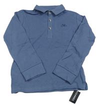 Nové - Modrošedé polo triko s výšivkou zn.- Dunnes stores