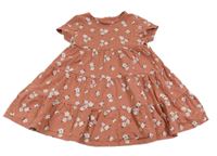 Ružové kvetované bavlnené šaty F&F