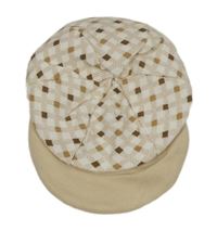 Bílo-béžová kostkovaná kšiltovka 